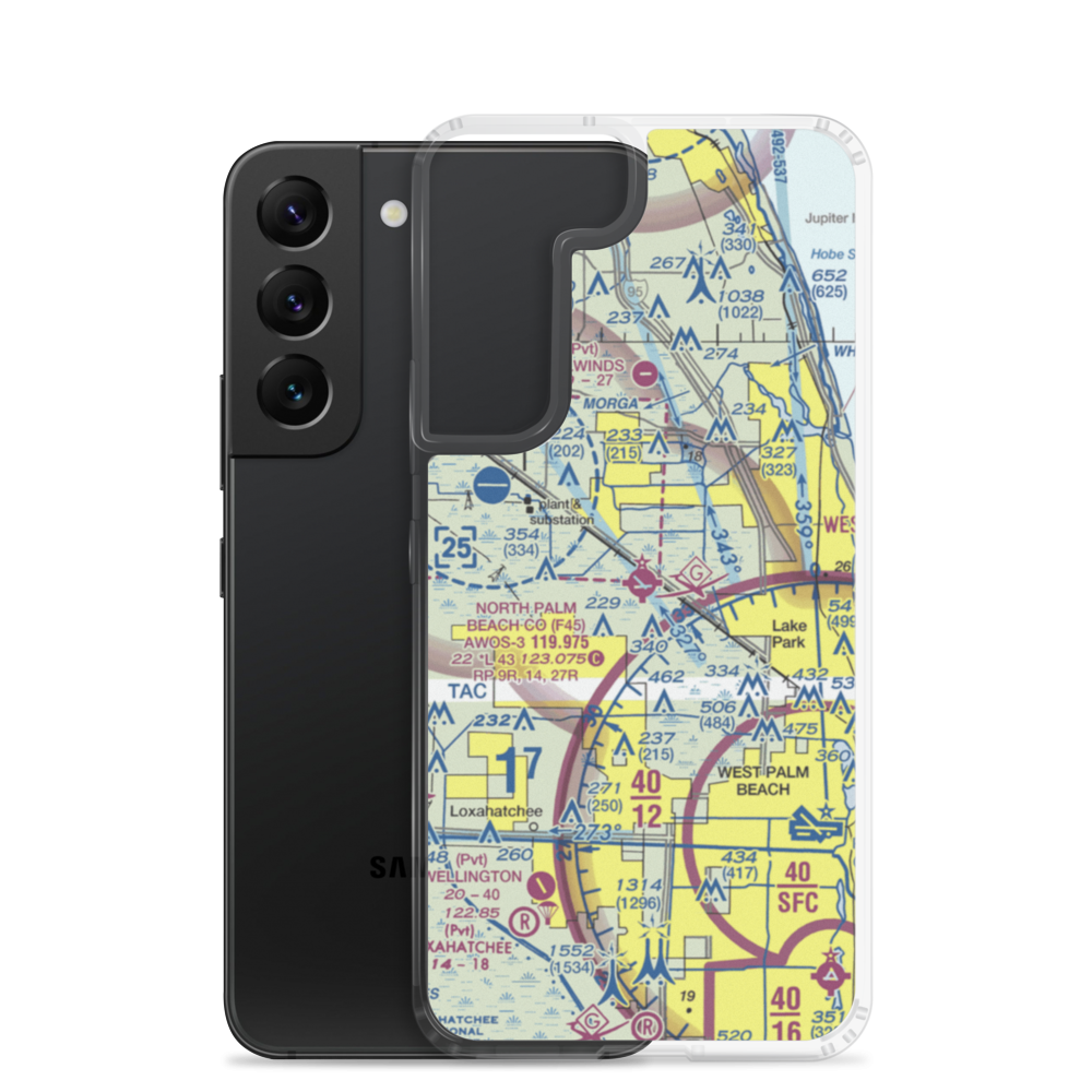 North Palm Beach County General Aviation Airport (F45) VFR Sectional Samsung Case Samsung Galaxy S22 model shown