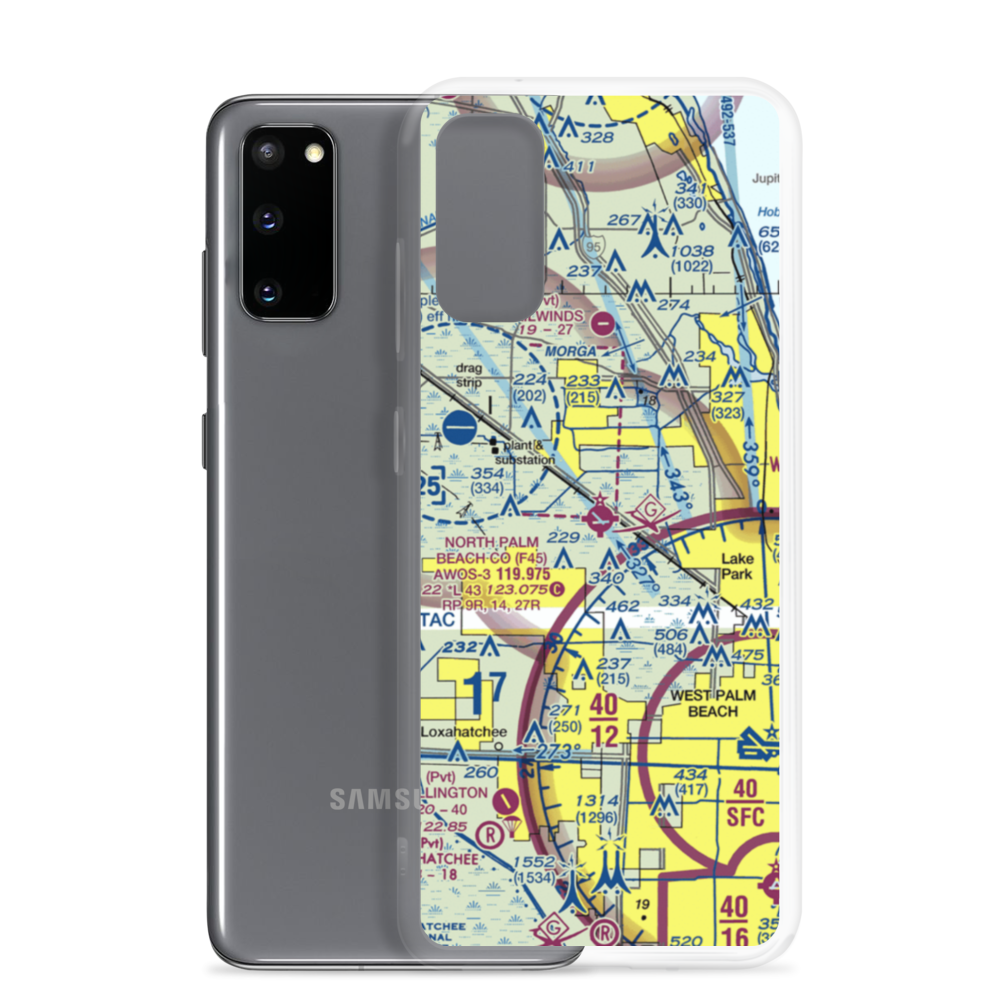 North Palm Beach County General Aviation Airport (F45) VFR Sectional Samsung Case Samsung Galaxy S20 model shown