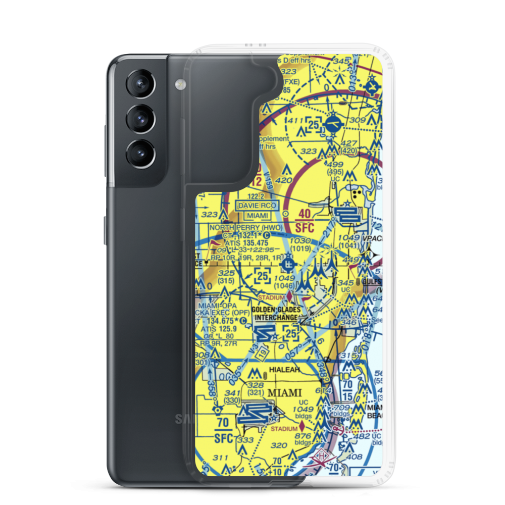 North Perry Airport (HWO) VFR Sectional Samsung Case Samsung Galaxy S21 model shown