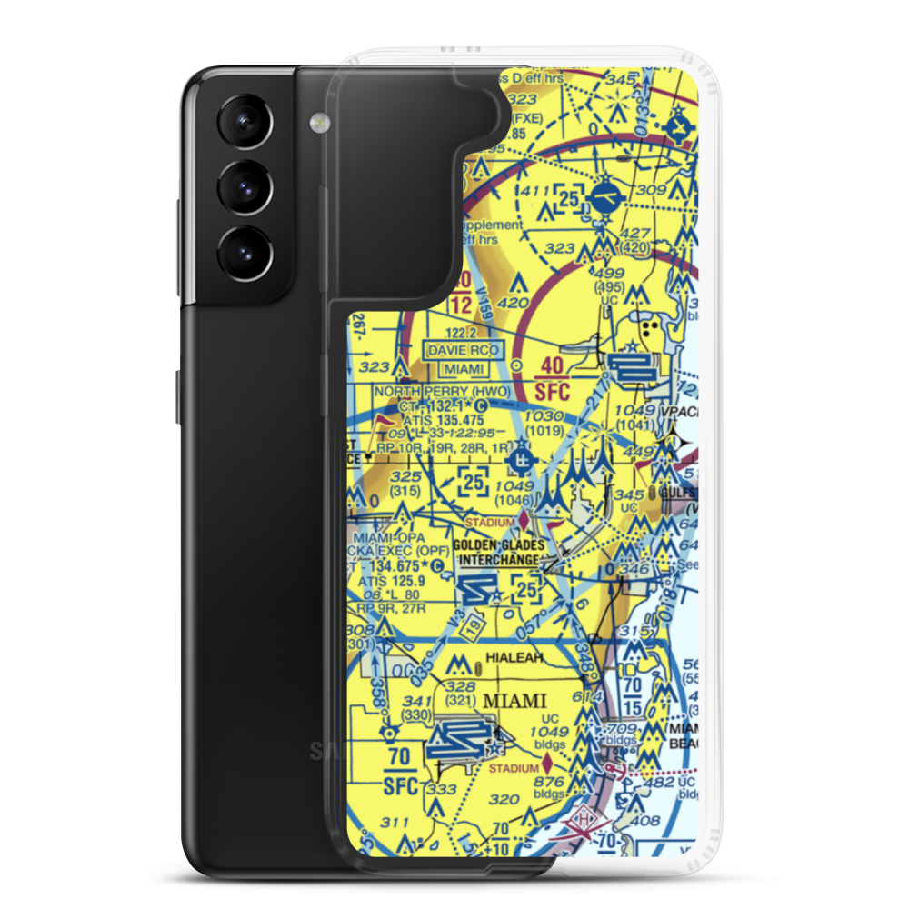 North Perry Airport (HWO) VFR Sectional Samsung Case Samsung Galaxy S21 Plus model shown