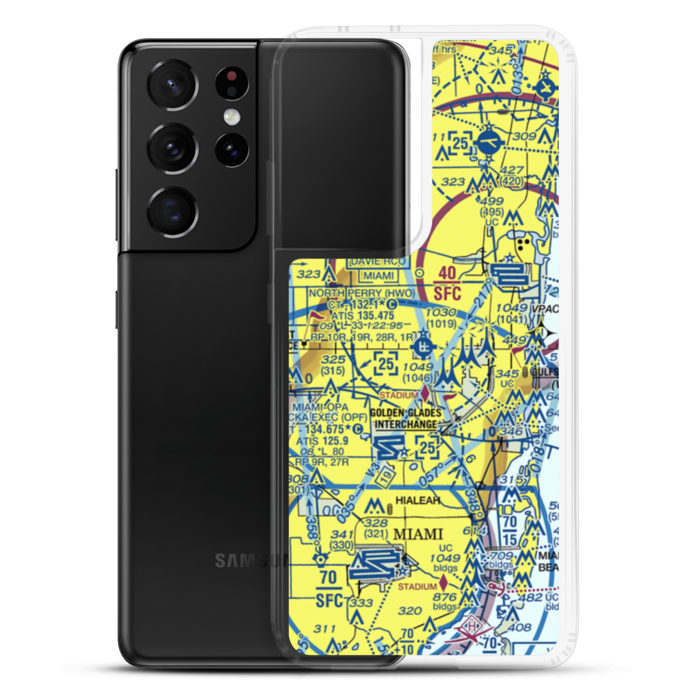 North Perry Airport (HWO) VFR Sectional Samsung Case Samsung Galaxy S21 Ultra model shown