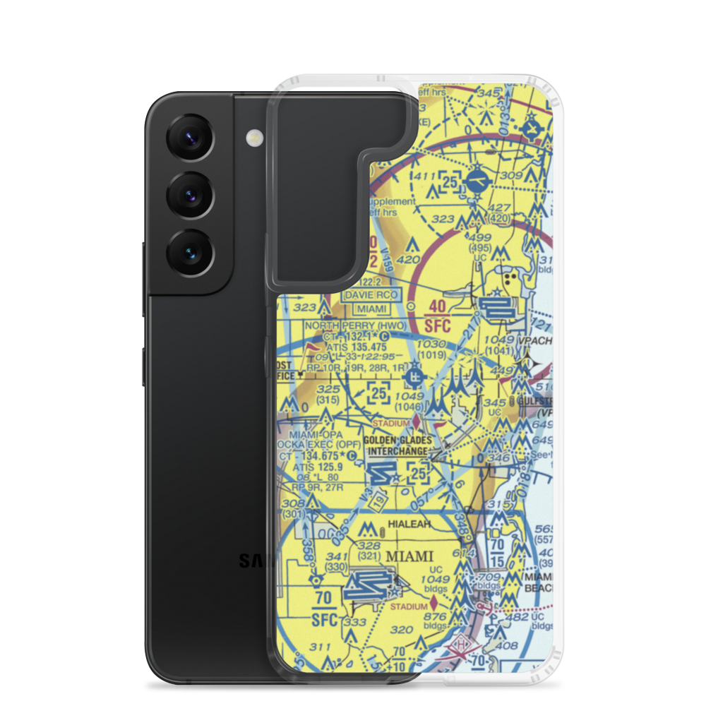 North Perry Airport (HWO) VFR Sectional Samsung Case Samsung Galaxy S22 model shown
