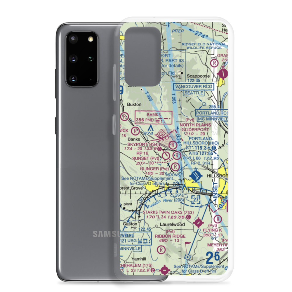 North Plains Gliderport (1OR4) VFR Sectional Samsung Case Samsung Galaxy S20 Plus model shown