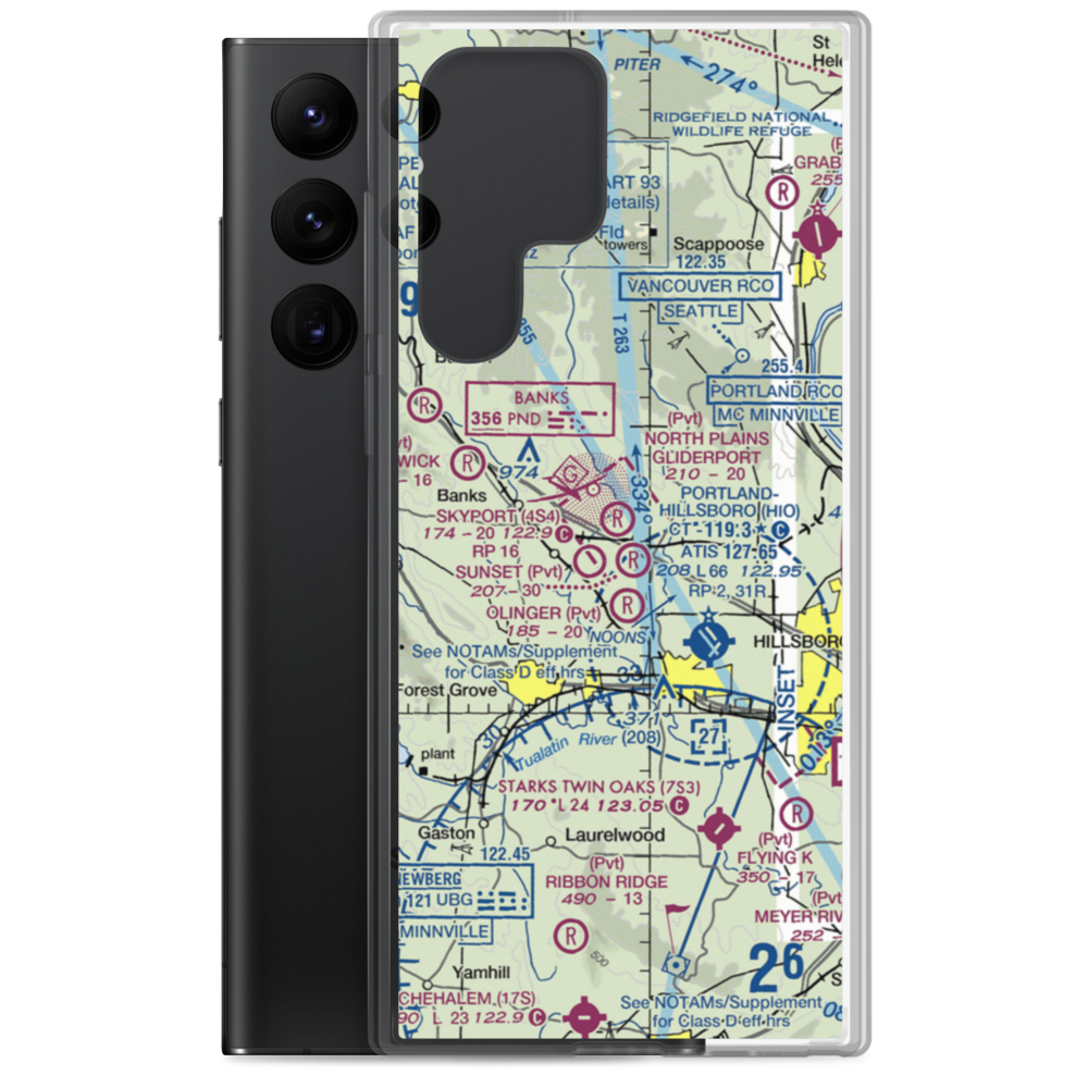 North Plains Gliderport (1OR4) VFR Sectional Samsung Case Samsung Galaxy S22 Ultra model shown