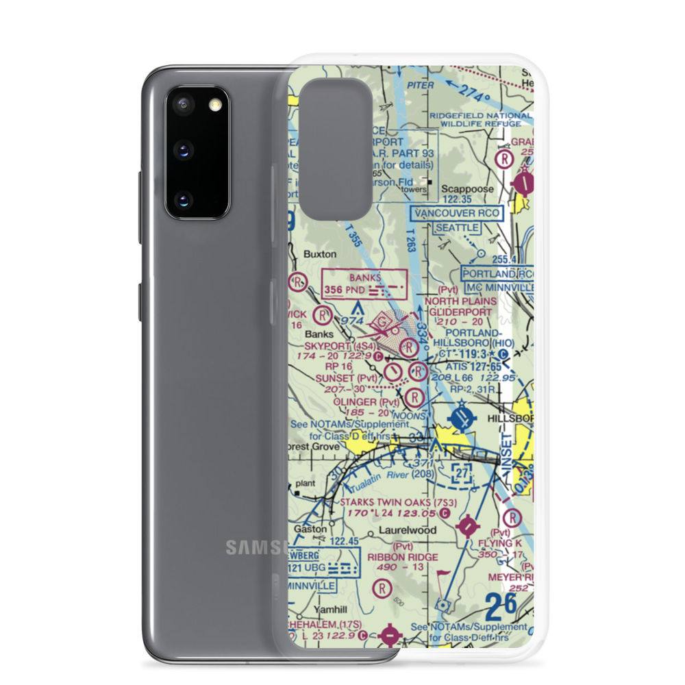 North Plains Gliderport (1OR4) VFR Sectional Samsung Case Samsung Galaxy S20 model shown
