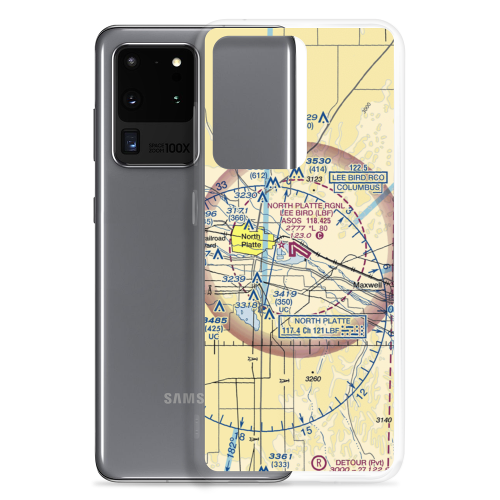 North Platte Regional Airport Lee Bird Field (LBF) VFR Sectional Samsung Case Samsung Galaxy S20 Ultra model shown