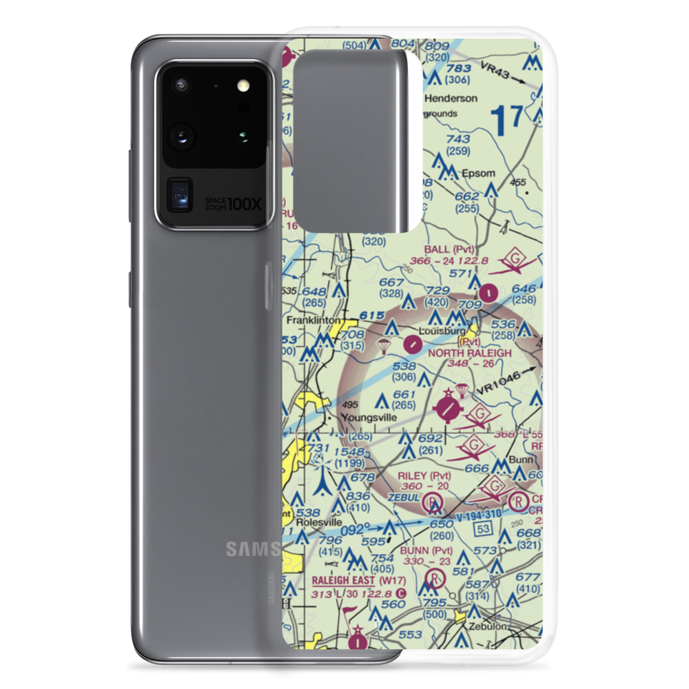 North Raleigh Airport (00NC) VFR Sectional Samsung Case Samsung Galaxy S20 Ultra model shown