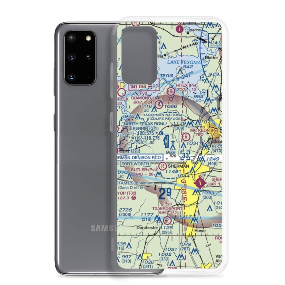 North Texas Regional Airport/Perrin Field (GYI) VFR Sectional Samsung Case Samsung Galaxy S20 Plus model shown