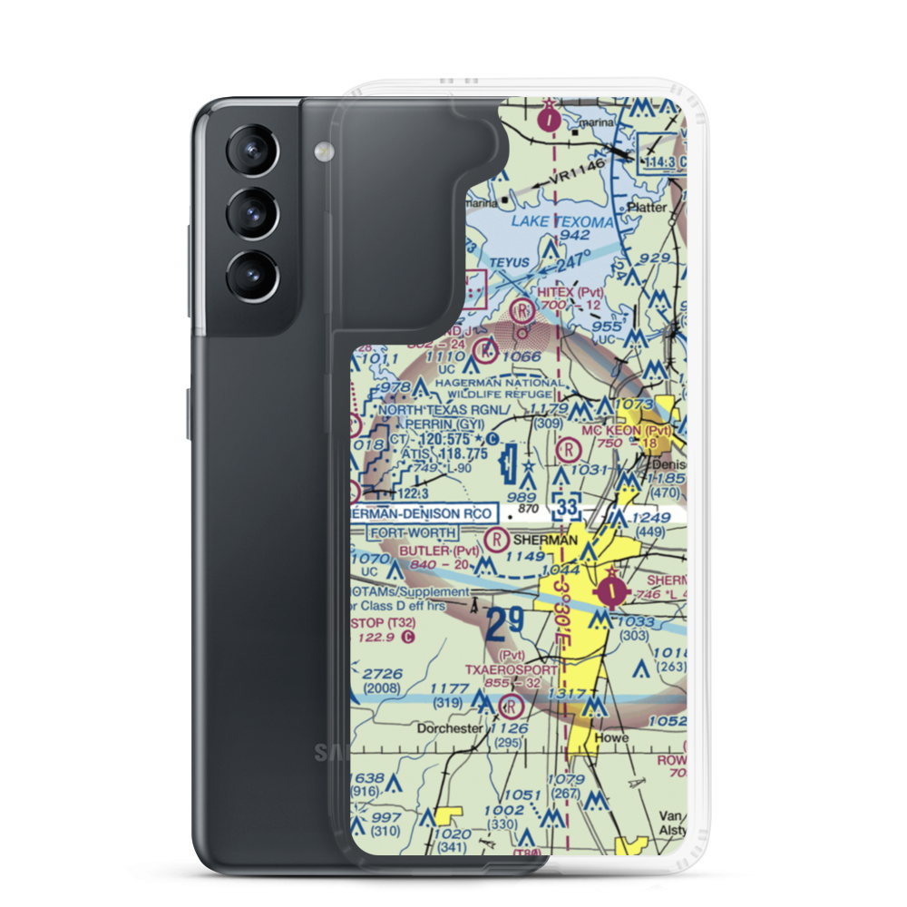 North Texas Regional Airport/Perrin Field (GYI) VFR Sectional Samsung Case Samsung Galaxy S21 model shown