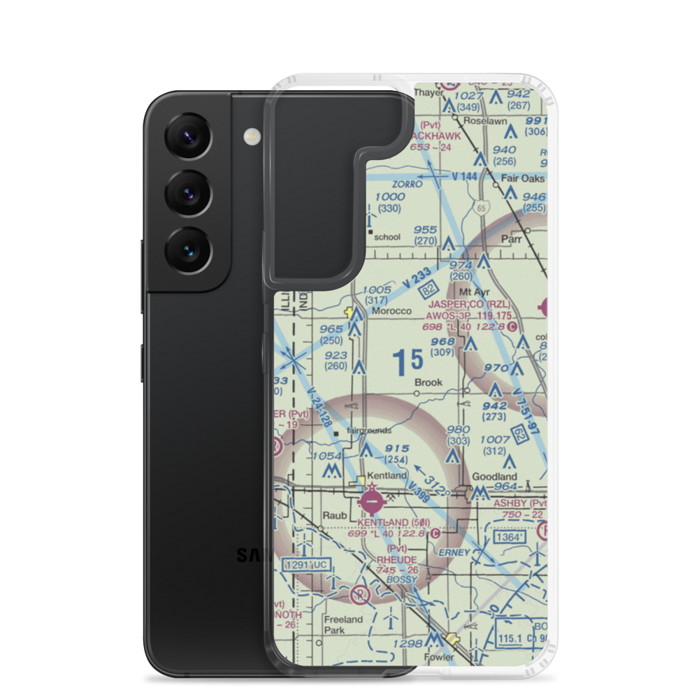 North West Indiana Air Airport (II04) VFR Sectional Samsung Case Samsung Galaxy S22 model shown