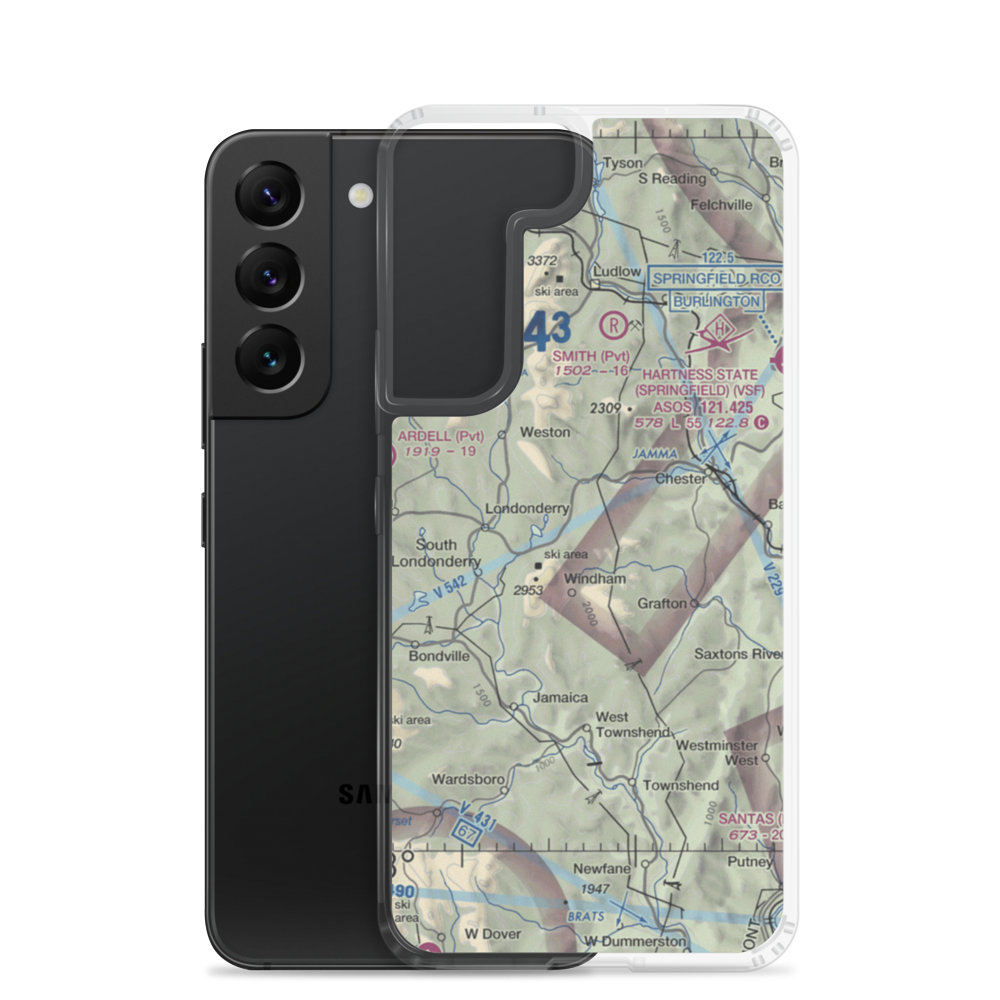 North Windham Airport (23VT) VFR Sectional Samsung Case Samsung Galaxy S22 model shown