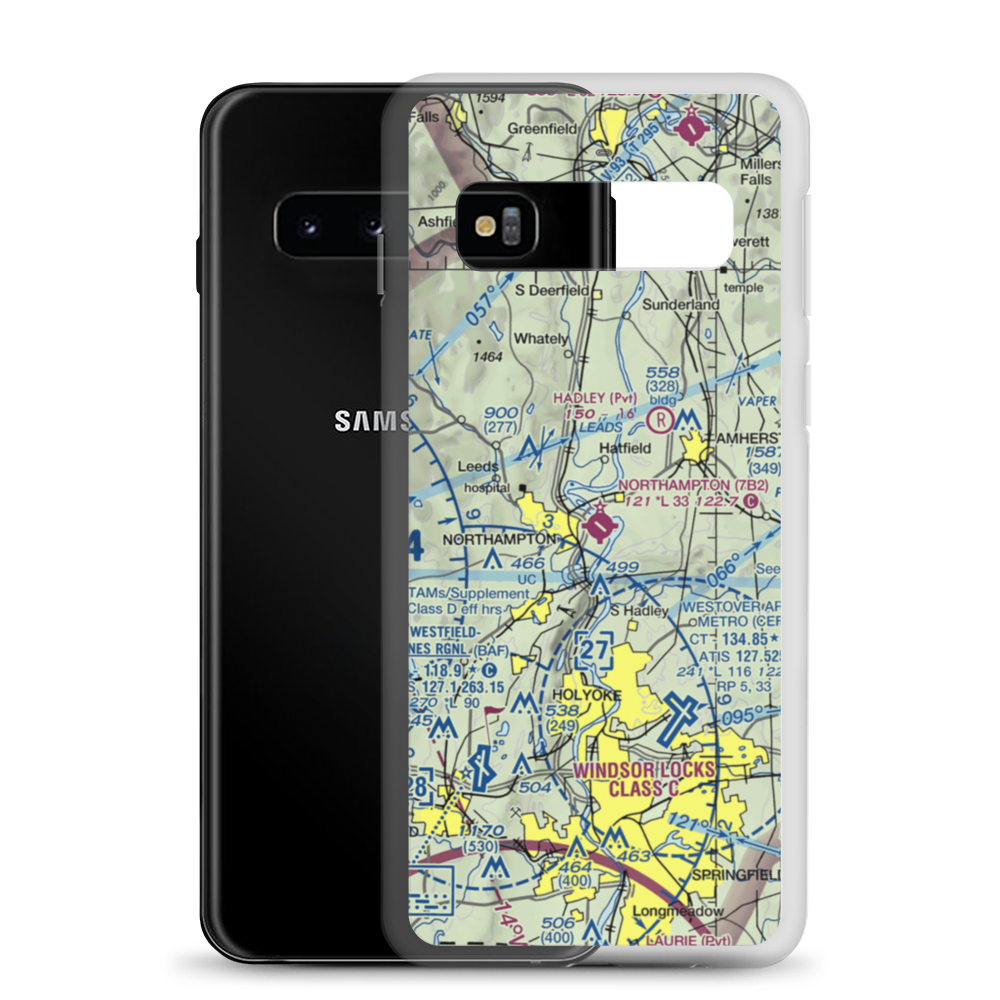 Northampton Airport (7B2) VFR Sectional Samsung Case Samsung Galaxy S10 model shown