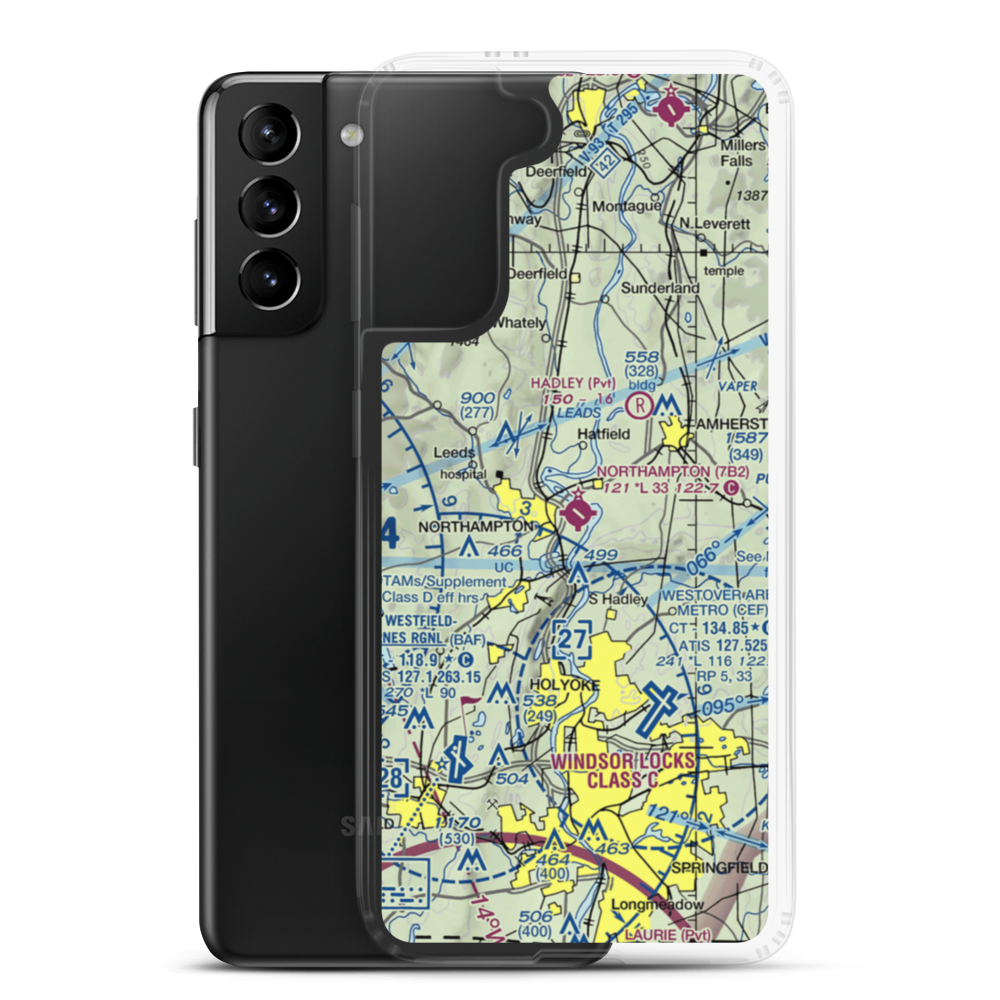 Northampton Airport (7B2) VFR Sectional Samsung Case Samsung Galaxy S21 Plus model shown