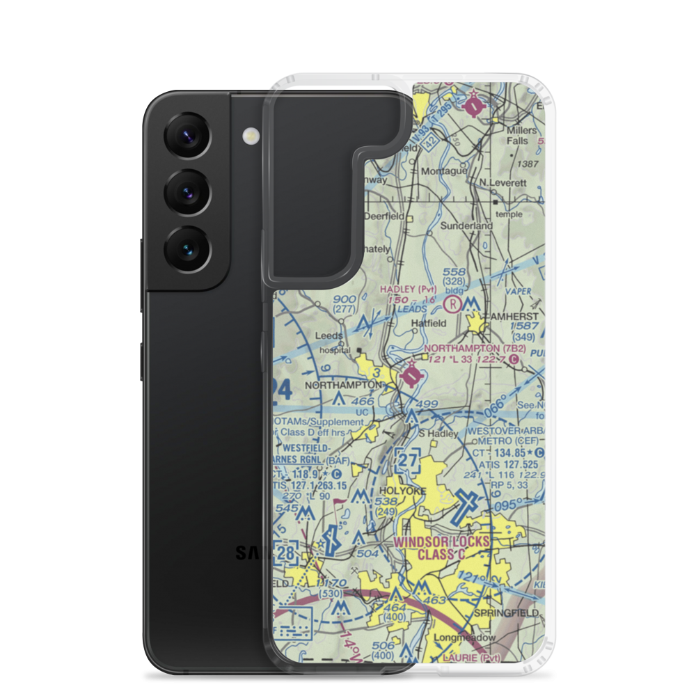 Northampton Airport (7B2) VFR Sectional Samsung Case Samsung Galaxy S22 model shown