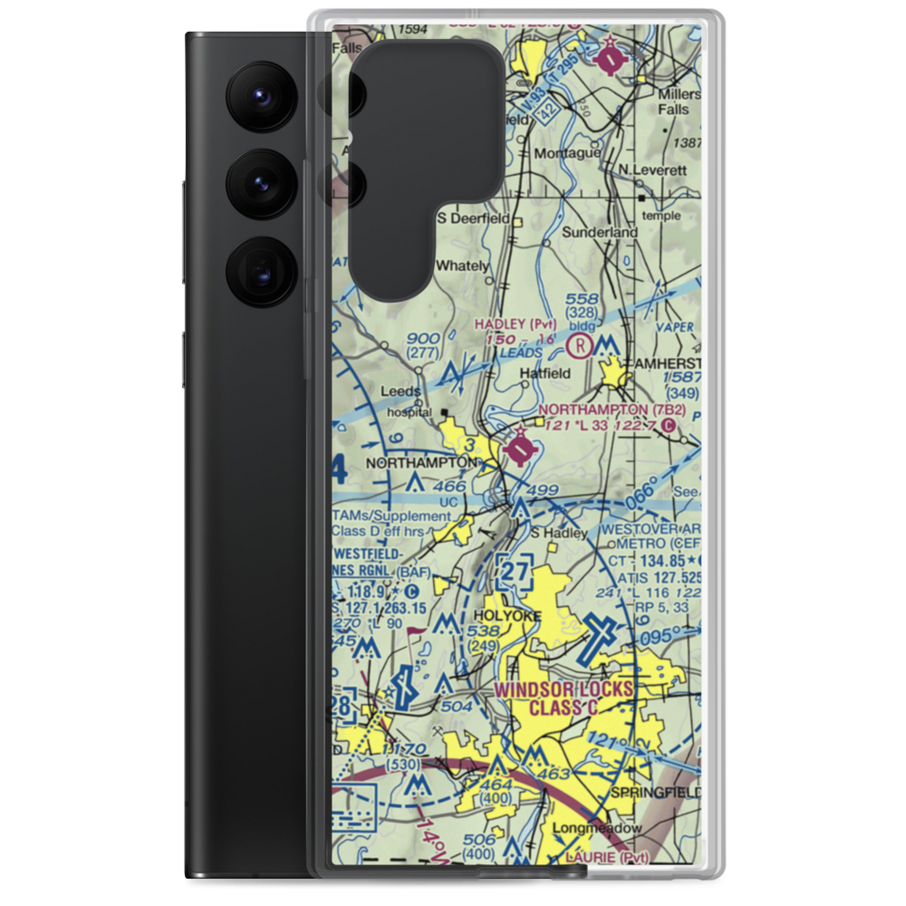 Northampton Airport (7B2) VFR Sectional Samsung Case Samsung Galaxy S22 Ultra model shown