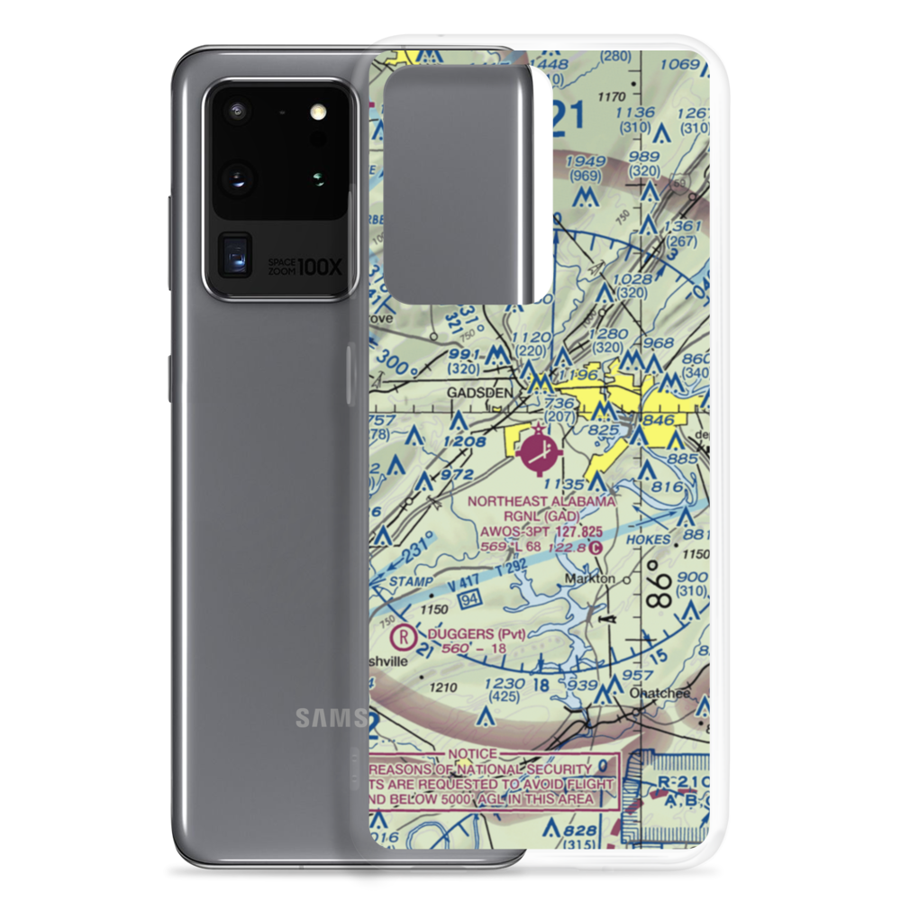 Northeast Alabama Regional Airport (GAD) VFR Sectional Samsung Case Samsung Galaxy S20 Ultra model shown