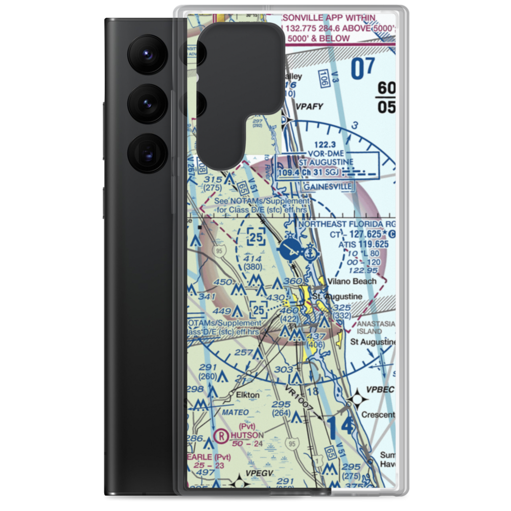 Northeast Florida Regional Airport (SGJ) VFR Sectional Samsung Case Samsung Galaxy S22 Ultra model shown