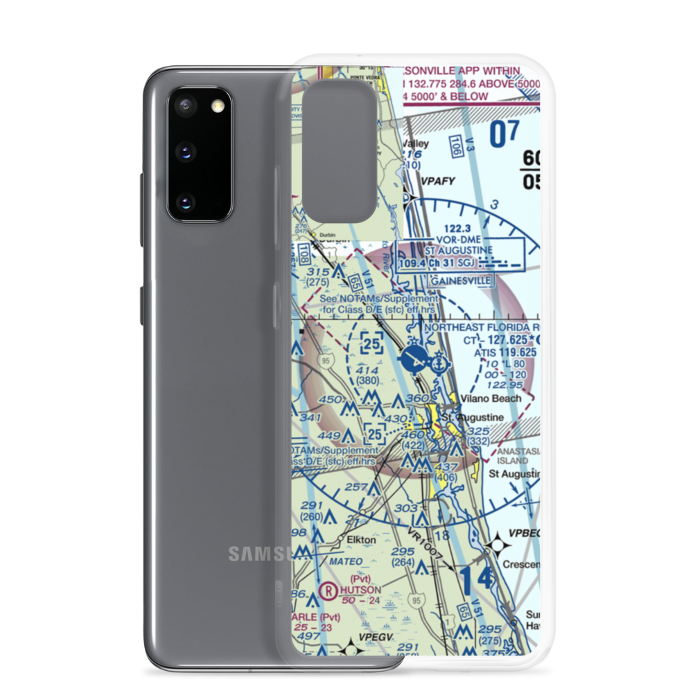 Northeast Florida Regional Airport (SGJ) VFR Sectional Samsung Case Samsung Galaxy S20 model shown
