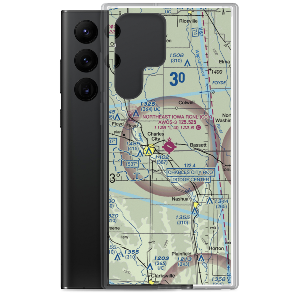 Northeast Iowa Regional Airport (CCY) VFR Sectional Samsung Case Samsung Galaxy S22 Ultra model shown
