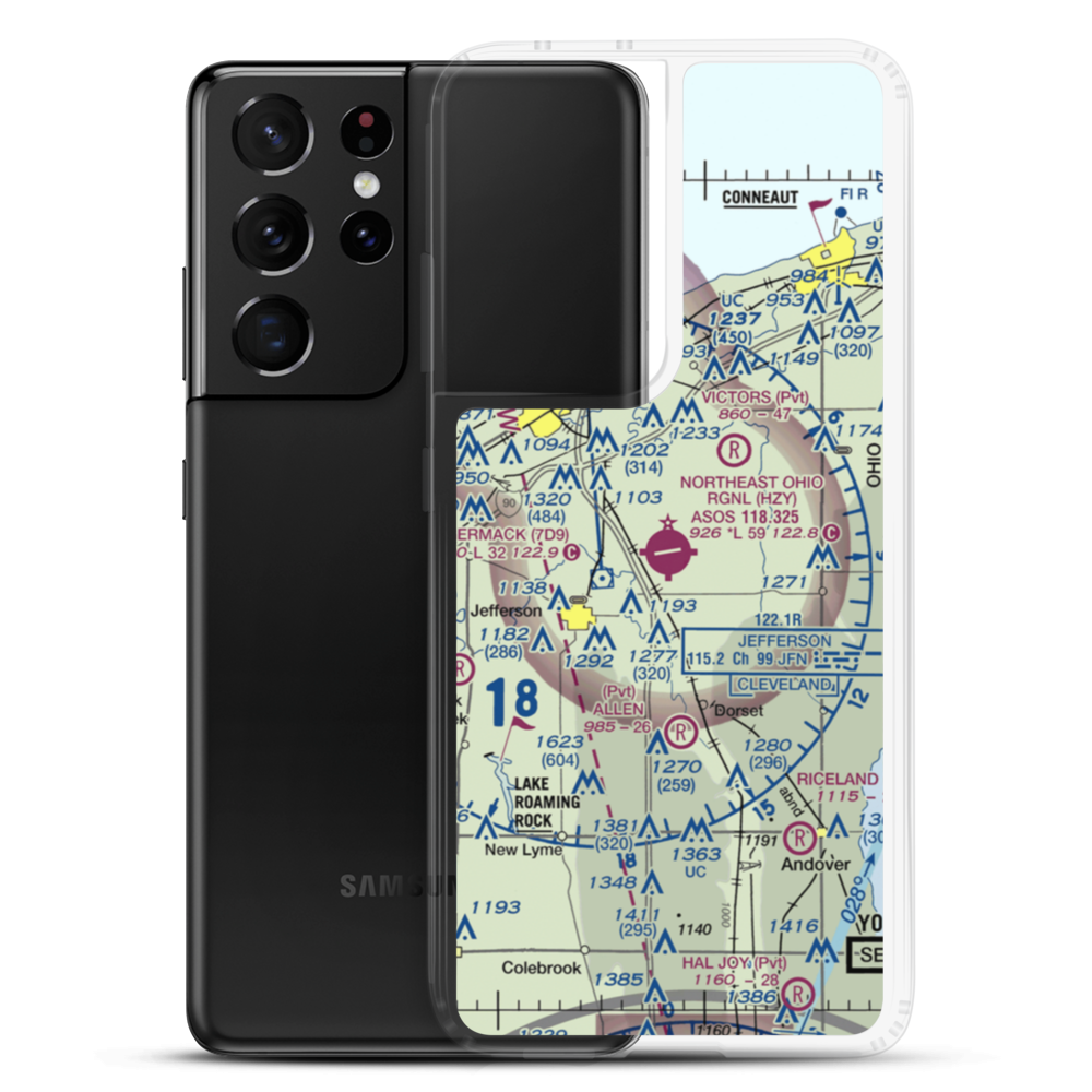 Northeast Ohio Regional Airport (HZY) VFR Sectional Samsung Case Samsung Galaxy S21 Ultra model shown