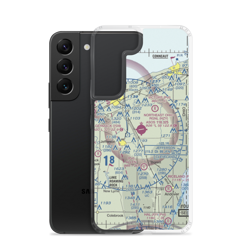 Northeast Ohio Regional Airport (HZY) VFR Sectional Samsung Case Samsung Galaxy S22 model shown