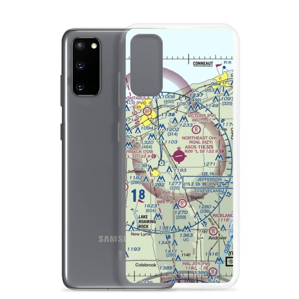 Northeast Ohio Regional Airport (HZY) VFR Sectional Samsung Case Samsung Galaxy S20 model shown