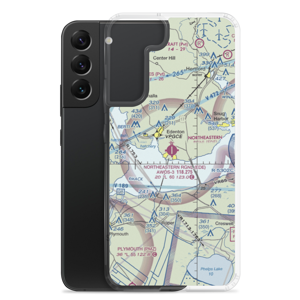 Northeastern Regional Airport (EDE) VFR Sectional Samsung Case Samsung Galaxy S22 Plus model shown