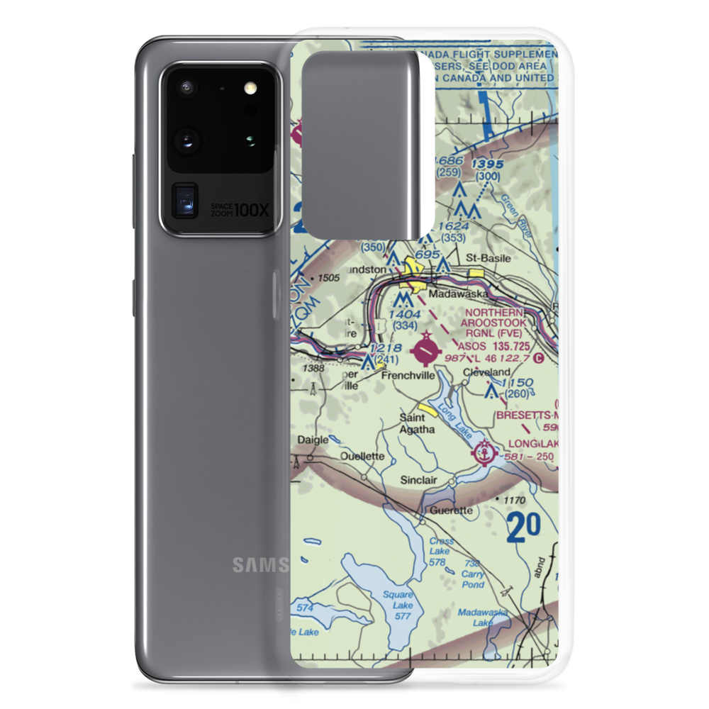 Northern Aroostook Regional Airport (FVE) VFR Sectional Samsung Case Samsung Galaxy S20 Ultra model shown