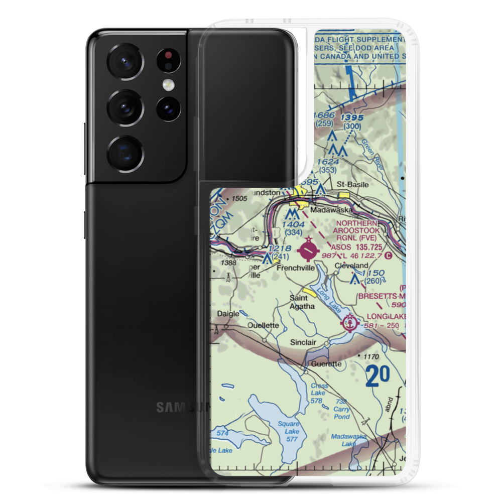 Northern Aroostook Regional Airport (FVE) VFR Sectional Samsung Case Samsung Galaxy S21 Ultra model shown