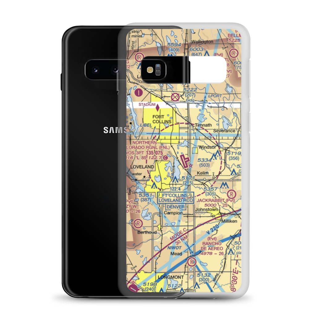 Northern Colorado Regional Airport (FNL) VFR Sectional Samsung Case Samsung Galaxy S10 model shown