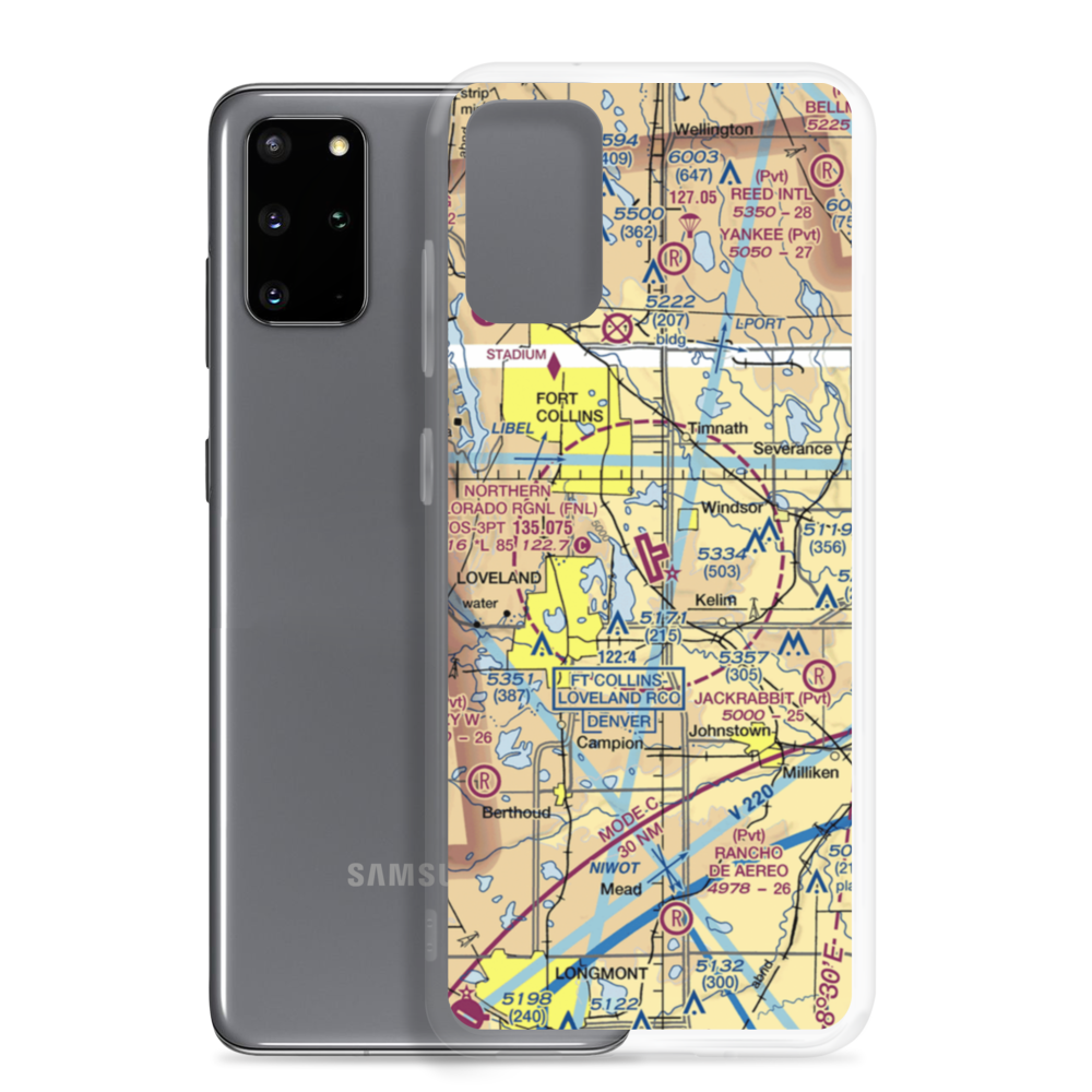 Northern Colorado Regional Airport (FNL) VFR Sectional Samsung Case Samsung Galaxy S20 Plus model shown