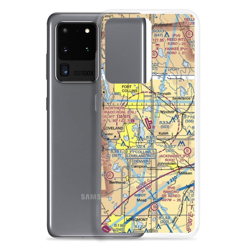 Northern Colorado Regional Airport (FNL) VFR Sectional Samsung Case Samsung Galaxy S20 Ultra model shown