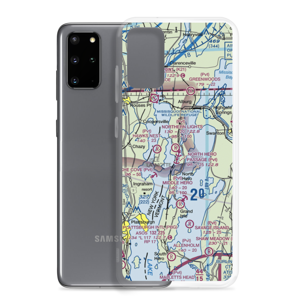 Northern Lights Airport (VT46) VFR Sectional Samsung Case Samsung Galaxy S20 Plus model shown