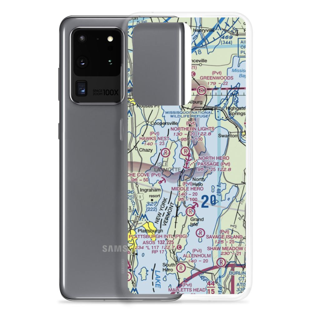 Northern Lights Airport (VT46) VFR Sectional Samsung Case Samsung Galaxy S20 Ultra model shown