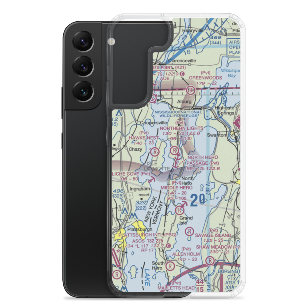 Northern Lights Airport (VT46) VFR Sectional Samsung Case Samsung Galaxy S22 Plus model shown