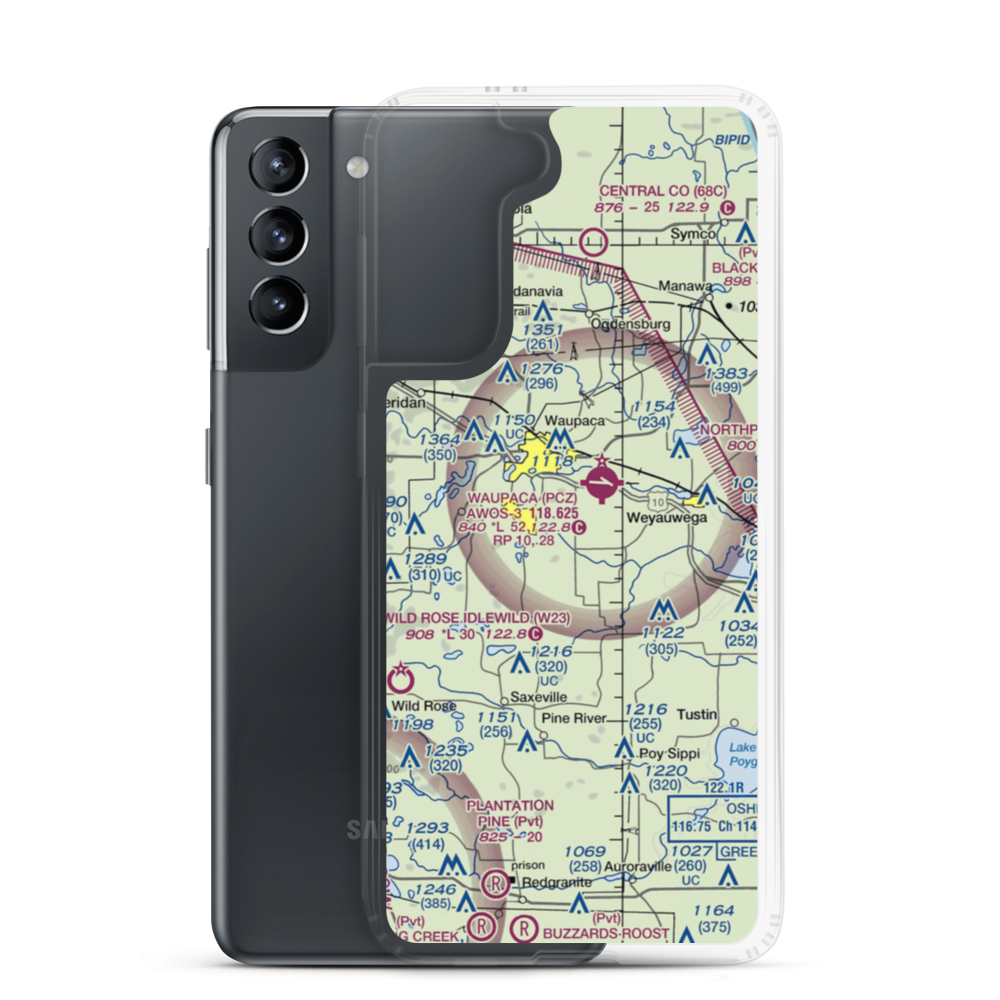 Northern Lite Airport (00WI) VFR Sectional Samsung Case Samsung Galaxy S21 model shown