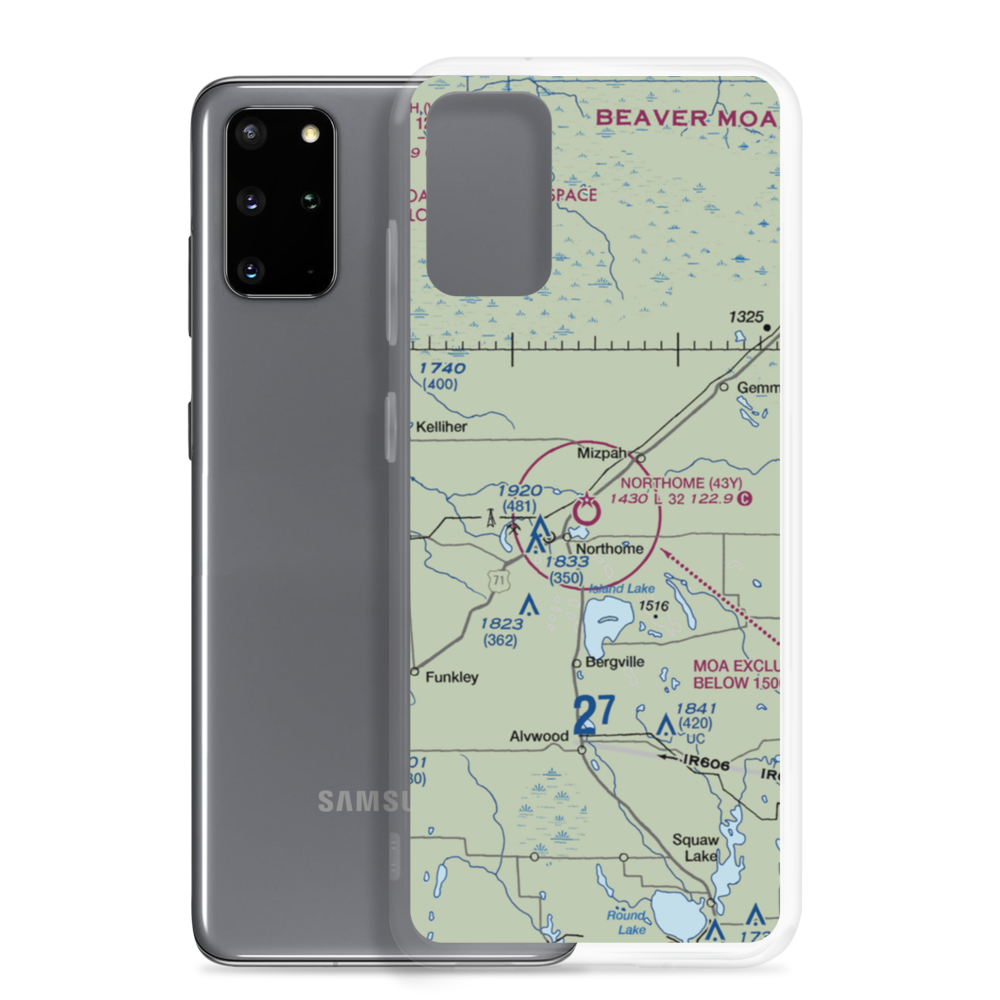 Northome Municipal Airport (43Y) VFR Sectional Samsung Case Samsung Galaxy S20 Plus model shown