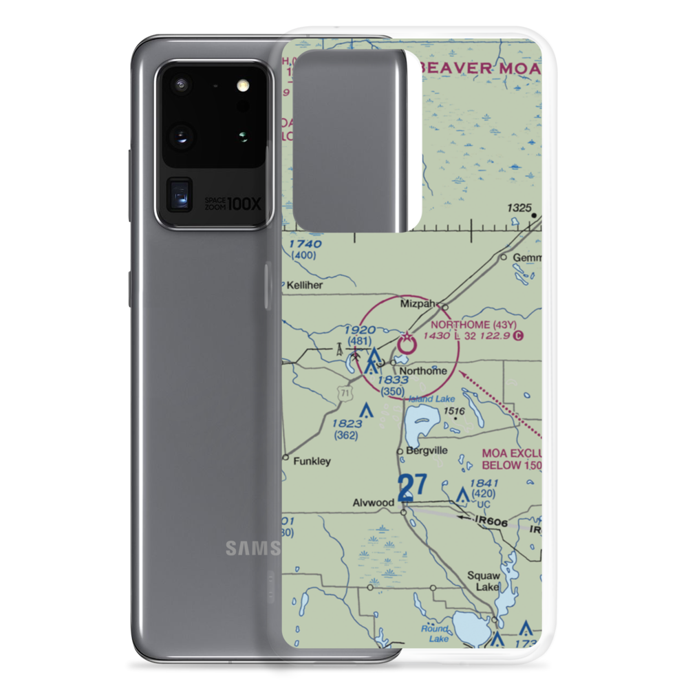 Northome Municipal Airport (43Y) VFR Sectional Samsung Case Samsung Galaxy S20 Ultra model shown