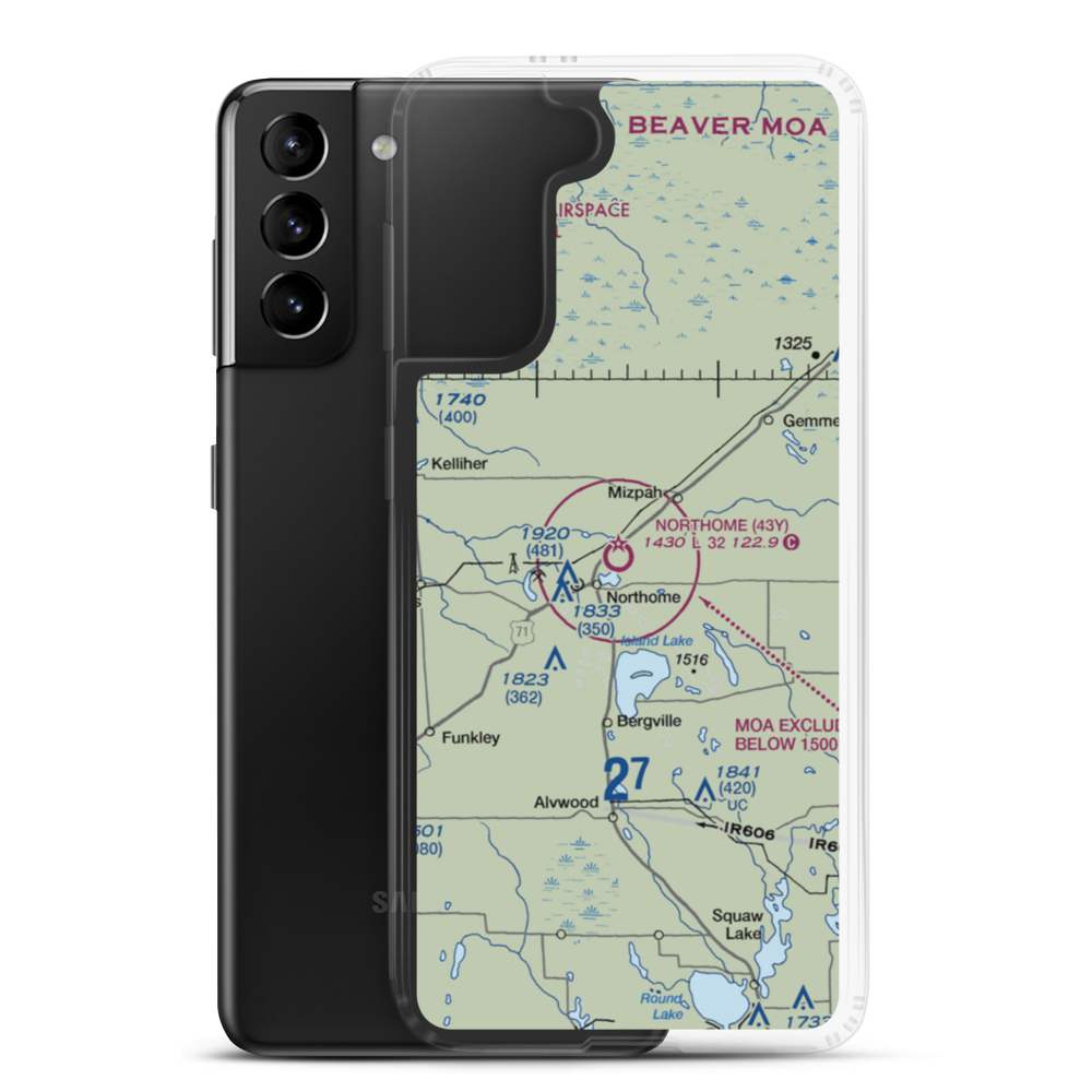 Northome Municipal Airport (43Y) VFR Sectional Samsung Case Samsung Galaxy S21 Plus model shown