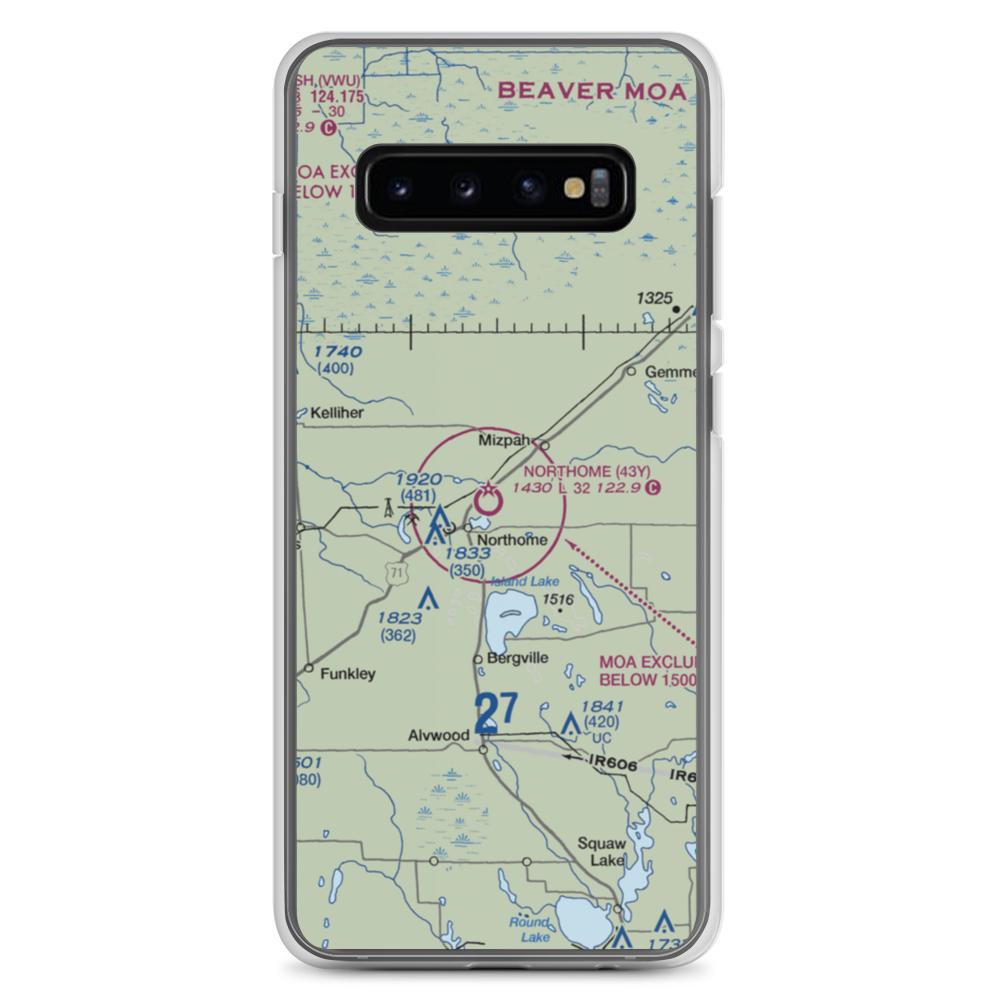 Northome Municipal Airport (43Y) VFR Sectional Samsung Case Samsung Galaxy S10+ model shown