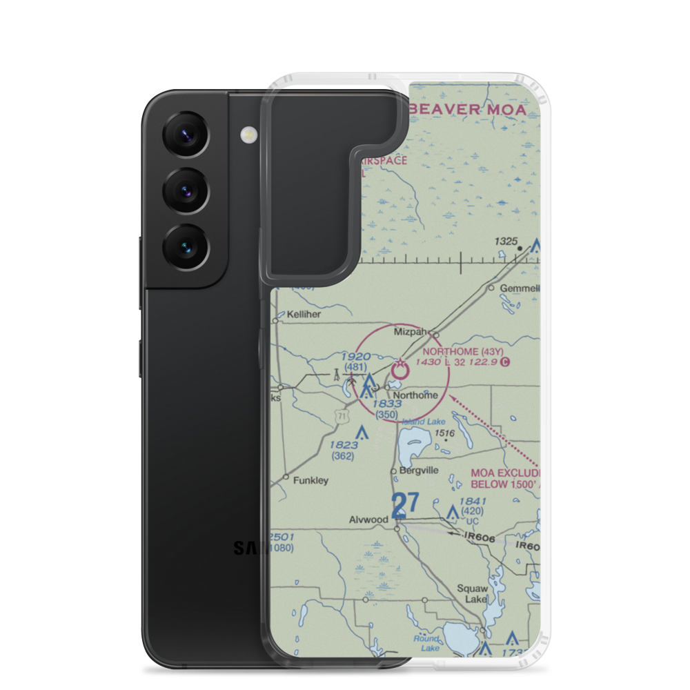 Northome Municipal Airport (43Y) VFR Sectional Samsung Case Samsung Galaxy S22 model shown