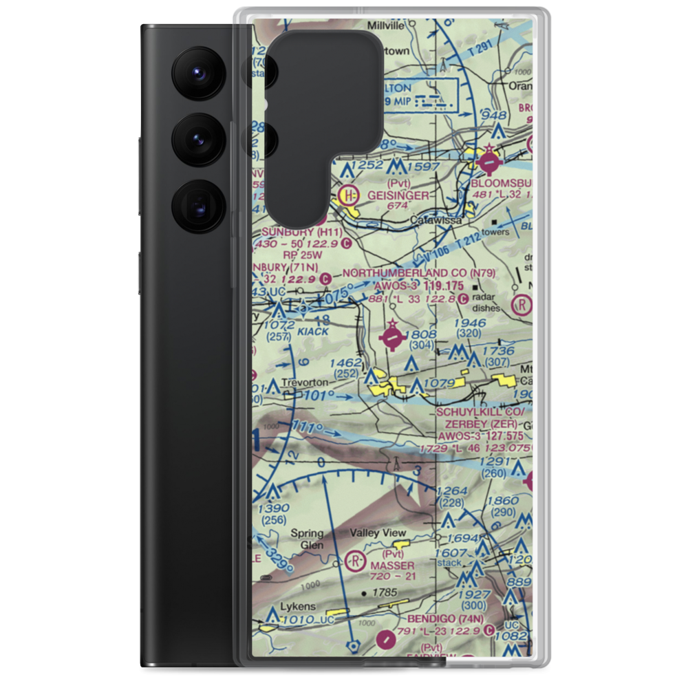 Northumberland County Airport (N79) VFR Sectional Samsung Case Samsung Galaxy S22 Ultra model shown