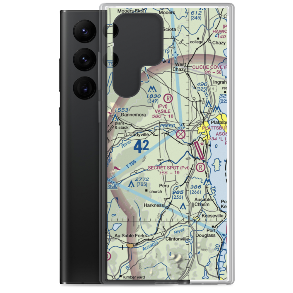 Northway Airport (NY97) VFR Sectional Samsung Case Samsung Galaxy S22 Ultra model shown