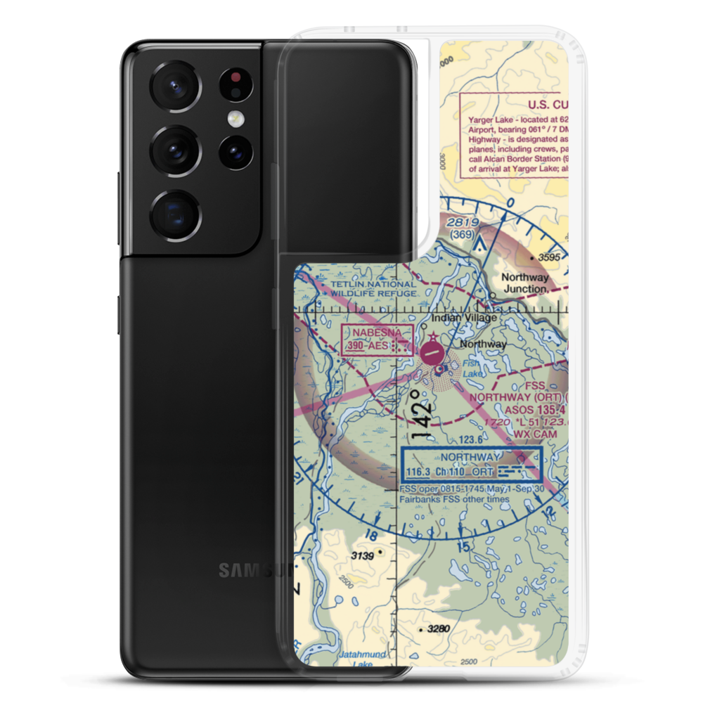 Northway Airport (ORT) VFR Sectional Samsung Case Samsung Galaxy S21 Ultra model shown