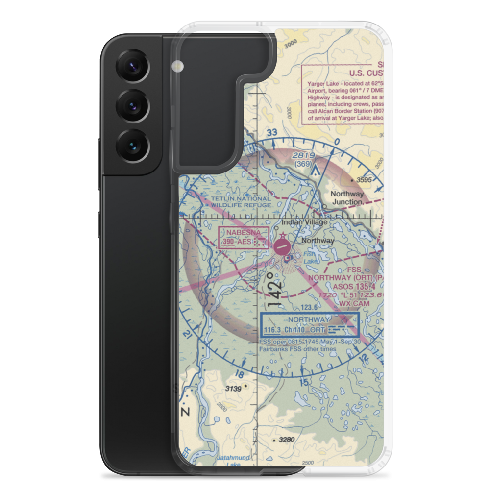 Northway Airport (ORT) VFR Sectional Samsung Case Samsung Galaxy S22 Plus model shown