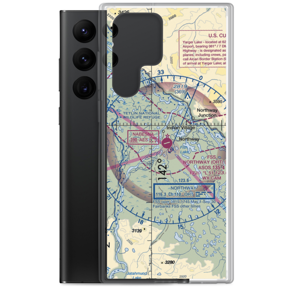 Northway Airport (ORT) VFR Sectional Samsung Case Samsung Galaxy S22 Ultra model shown
