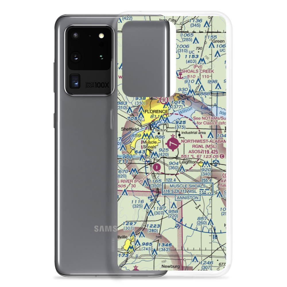 Northwest Alabama Regional Airport (MSL) VFR Sectional Samsung Case Samsung Galaxy S20 Ultra model shown