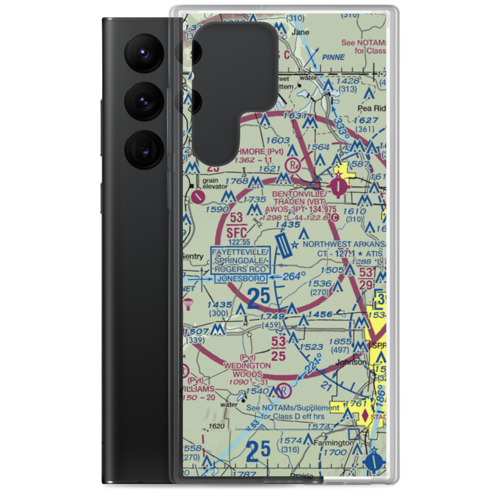 Northwest Arkansas Regional Airport (XNA) VFR Sectional Samsung Case Samsung Galaxy S22 Ultra model shown