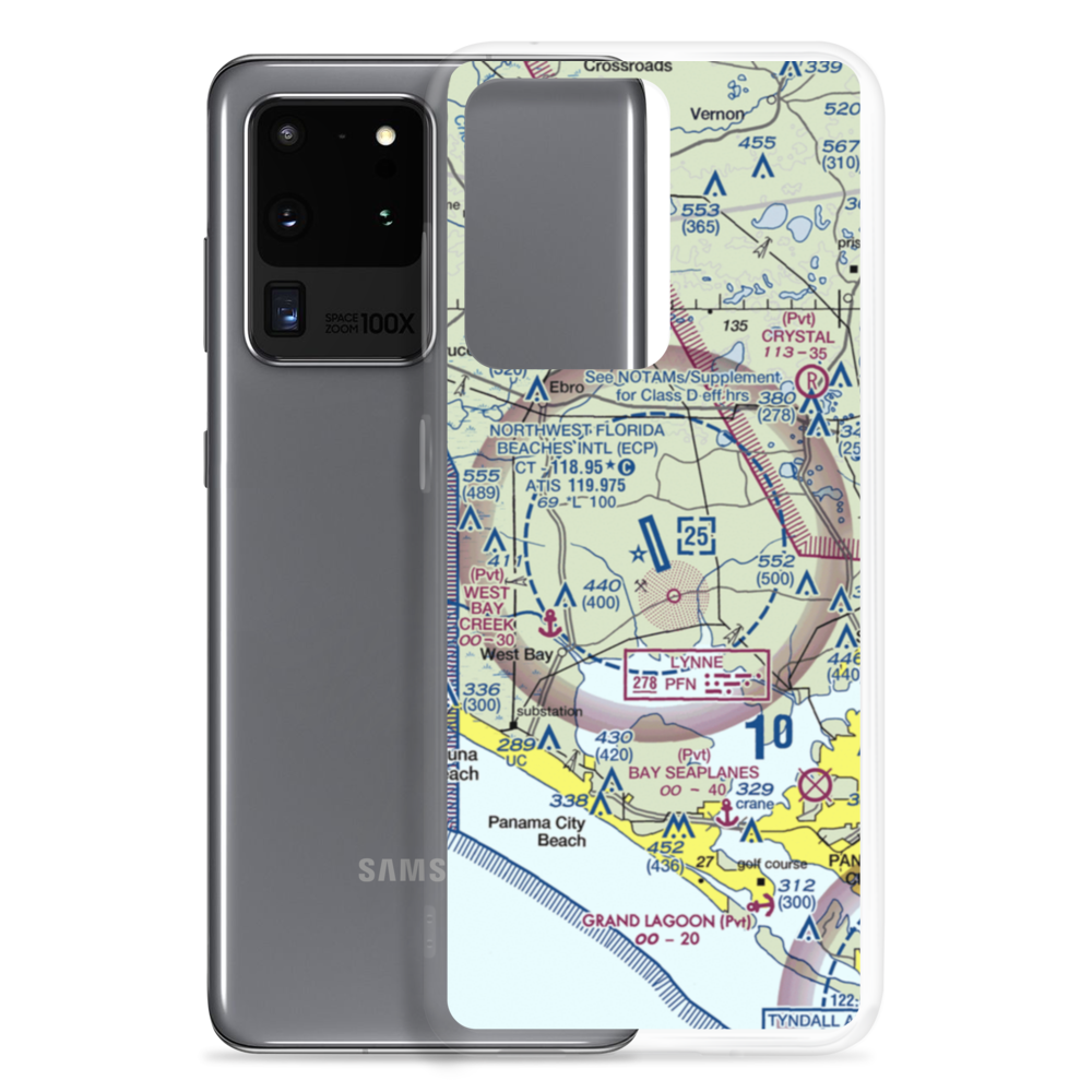 Northwest Florida Beaches International Airport (ECP) VFR Sectional Samsung Case Samsung Galaxy S20 Ultra model shown