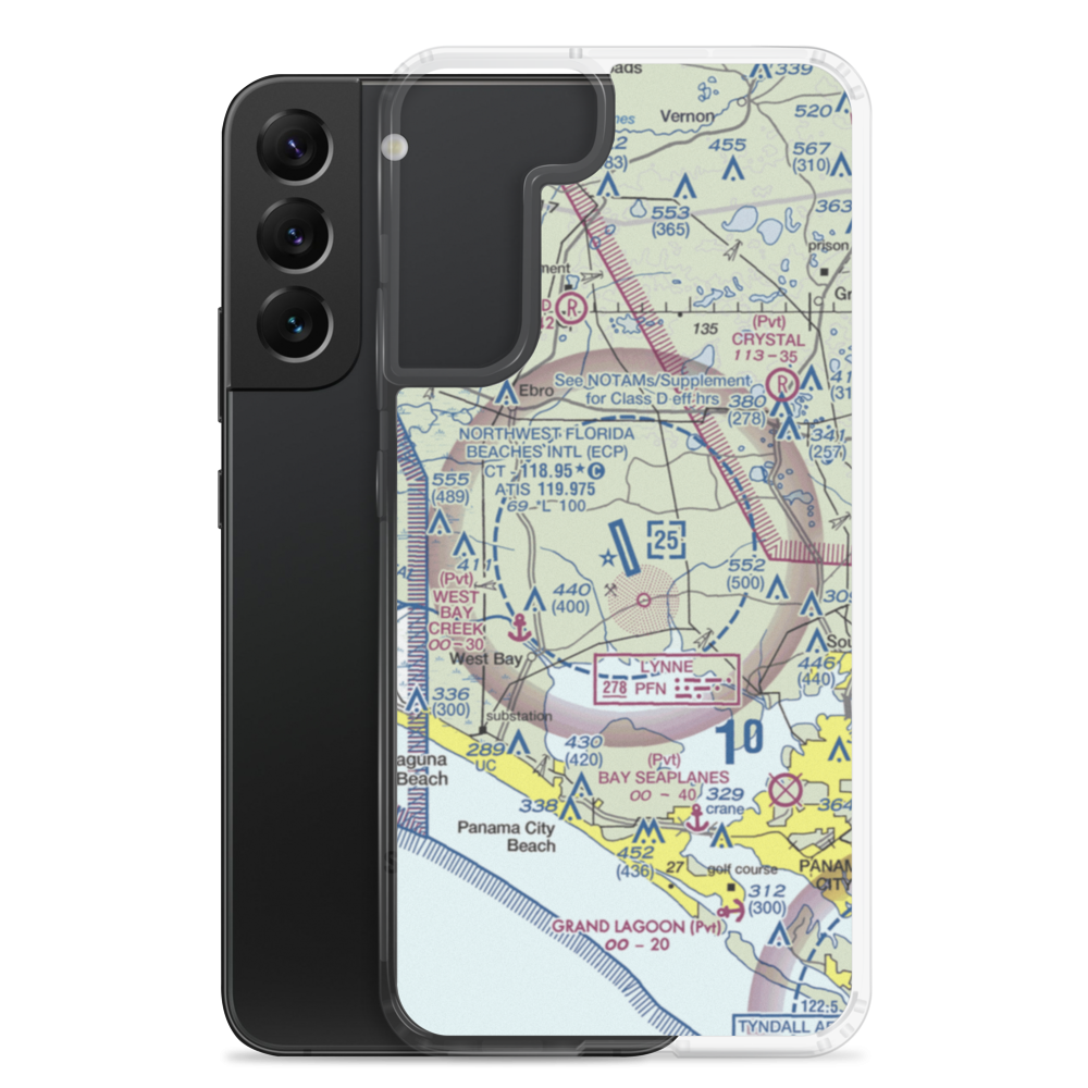 Northwest Florida Beaches International Airport (ECP) VFR Sectional Samsung Case Samsung Galaxy S22 Plus model shown